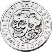 UK 50 Pounds (William Shakespeare) WILLIAM SHAKESPEARE 2016 JB coin reverse