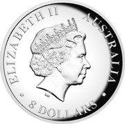 Australia 8 Dollars Australian Kangaroo 2015 Proof ELIZABETH AUSTRALIA 8 DOLLARS IRB coin obverse Australia 8 Dollars Australian Kangaroo 2015 Proof ELIZABETH AUSTRALIA 8 DOLLARS IRB coin obverse