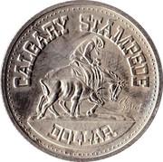 Canada Calgary Stampede Dollar Calgary - Alberta 1975 UNC CALGARY STAMPEDE DOLLAR coin obverse Canada Calgary Stampede Dollar Calgary - Alberta 1975 UNC CALGARY STAMPEDE DOLLAR coin obverse