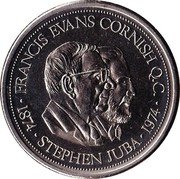 Canada Centennial Dollar Winnipeg's 1974 UNC FRANCIS EVANS CORNISH Q.C.1874 - STEPHEN JUBA - 1974 coin obverse