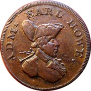 UK Farthing Hampshire - Admiral Earl Howe 1794  ADML. EARL HOWE . coin obverse UK Farthing Hampshire - Admiral Earl Howe 1794  ADML. EARL HOWE . coin obverse