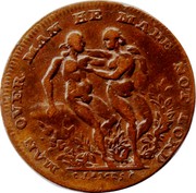 UK Farthing Middlesex - T. Spence ND  MAN OVER MAN HE MADE NOT LORD. C.JAMES. F coin obverse