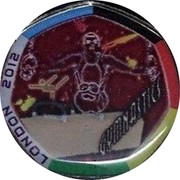 UK Fifty Pence London Olympics - Gymnastics 2012 LONDON 2012 GYMNASTICS coin reverse