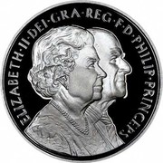 UK Five Pounds Diamond Wedding 2007 Proof KM# P64 ELIZABETH II DEI GRA REG F D PHILIP PRINCEPS coin obverse UK Five Pounds Diamond Wedding 2007 Proof KM# P64 ELIZABETH II DEI GRA REG F D PHILIP PRINCEPS coin obverse