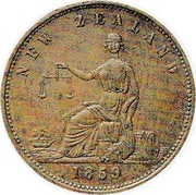 New Zealand Halfpenny (Ashton (Auckland)) NEW ZEALAND 1859 coin reverse New Zealand Halfpenny (Ashton (Auckland)) NEW ZEALAND 1859 coin reverse