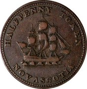 Canada Halfpenny Token Starr & Shannon 1815 NS-11A1 STARR & SHANNON HALIFAX ∙ 1815 ∙ coin obverse Canada Halfpenny Token Starr & Shannon 1815 NS-11A1 STARR & SHANNON HALIFAX ∙ 1815 ∙ coin obverse