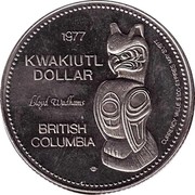 Canada Kwakiutl Dollar Indian Heritage Series I 1977 UNC 1977 KWAKIUTL DOLLAR LLOYD WADHAMS BRITISH COLUMBIA CURRENCY VALUE $1.00 - EXPIRES MAY 31, 1977 coin reverse Canada Kwakiutl Dollar Indian Heritage Series I 1977 UNC 1977 KWAKIUTL DOLLAR LLOYD WADHAMS BRITISH COLUMBIA CURRENCY VALUE $1.00 - EXPIRES MAY 31, 1977 coin reverse