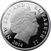 New Zealand One Dollar HMS Achilles 2014 NEW ZEALAND ELIZABETH II 2014 IRB coin obverse New Zealand One Dollar HMS Achilles 2014 NEW ZEALAND ELIZABETH II 2014 IRB coin obverse
