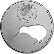 New Zealand One Dollar Kiwi Silhouette 2015 NEW ZEALAND ELIZABETH II 2015 IRB coin obverse New Zealand One Dollar Kiwi Silhouette 2015 NEW ZEALAND ELIZABETH II 2015 IRB coin obverse