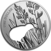 New Zealand One Dollar Kiwi Silhouette 2015 ONE DOLLAR coin reverse New Zealand One Dollar Kiwi Silhouette 2015 ONE DOLLAR coin reverse