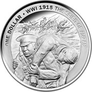 New Zealand One Dollar The Spirit of Anzac - 100th Anniversary of Gallipoli 2015 Proof ONE DOLLAR WWI 1915 THE SPIRIT OF ANZAC coin reverse New Zealand One Dollar The Spirit of Anzac - 100th Anniversary of Gallipoli 2015 Proof ONE DOLLAR WWI 1915 THE SPIRIT OF ANZAC coin reverse