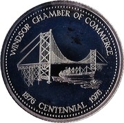 Canada One Dollar Windsor - Anniversary 1976 UNC WINDSOR CHAMBER OF COMMERCE 1876 CENTENNIAL 1976 coin obverse Canada One Dollar Windsor - Anniversary 1976 UNC WINDSOR CHAMBER OF COMMERCE 1876 CENTENNIAL 1976 coin obverse
