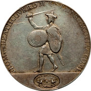 UK Shilling Angusshire - Dundee (J. Wright) ND (1798)  FROM THE HEATH-COVERD MOUNTAINS OF SCOTIA WE COME coin obverse