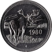 Canada Souvenir Dollar Jasper - Alberta 1980 UNC 1980 coin obverse Canada Souvenir Dollar Jasper - Alberta 1980 UNC 1980 coin obverse
