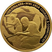New Zealand Ten Dollars (1916 Courage & Commitment) TEN DOLLARS WWI 1916 COURAGE & COMMITMENT N°5 EXIT coin reverse New Zealand Ten Dollars (1916 Courage & Commitment) TEN DOLLARS WWI 1916 COURAGE & COMMITMENT N°5 EXIT coin reverse