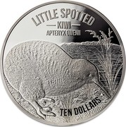 New Zealand Ten Dollars Little Spotted Kiwi 2018 LITTLE SPOTTED KIWI APTERYX OWENII TEN DOLLARS coin reverse New Zealand Ten Dollars Little Spotted Kiwi 2018 LITTLE SPOTTED KIWI APTERYX OWENII TEN DOLLARS coin reverse