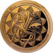 New Zealand Ten Dollars Maui and the Sun - Tama Nui-te-Ra 2018 Proof TEKAU TARA TEN DOLLARS coin reverse