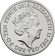 UK Ten Pence (A - Angel of the North) TEN PENCE 2018 ELIZABETH II DEI GRA REG F D J.C coin obverse UK Ten Pence (A - Angel of the North) TEN PENCE 2018 ELIZABETH II DEI GRA REG F D J.C coin obverse