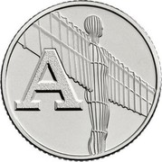 UK Ten Pence (A - Angel of the North) A coin reverse UK Ten Pence (A - Angel of the North) A coin reverse