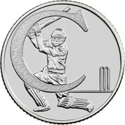 UK Ten Pence (C - Cricket) C coin reverse