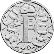 UK Ten Pence (F - Fish & Chips) F coin reverse