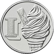 UK Ten Pence (I - Ice Cream) I coin reverse UK Ten Pence (I - Ice Cream) I coin reverse