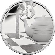 UK Ten Pence T - Tea 2018 Proof: Limited Edition Presentation: 15000 T coin reverse