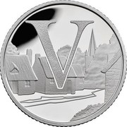 UK Ten Pence V - Villages 2018 Proof: Limited Edition Presentation: 15000 V coin reverse