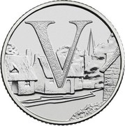 UK Ten Pence (V - Villages) V coin reverse UK Ten Pence (V - Villages) V coin reverse