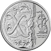 UK Ten Pence (X - X Marks the Spot) X coin reverse