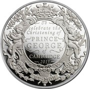 UK Ten Pounds Prince George Christening 2013 Proof TO CELEBRATE CHRISTENING OF PRINCE GEORGE OF CAMBRIDGE 2013 DIEU ET MON DROIT coin reverse UK Ten Pounds Prince George Christening 2013 Proof TO CELEBRATE CHRISTENING OF PRINCE GEORGE OF CAMBRIDGE 2013 DIEU ET MON DROIT coin reverse