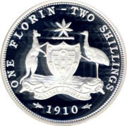 Australia Twenty Cents Masterpiece in 1910 Florin 1998 Proof ONE FLORIN TWO SHILLINGS 1910 ADVANCE AUSTRALIA coin reverse Australia Twenty Cents Masterpiece in 1910 Florin 1998 Proof ONE FLORIN TWO SHILLINGS 1910 ADVANCE AUSTRALIA coin reverse