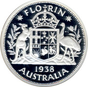 Australia Twenty Cents Masterpiece in 1938 Florin 1998 only in sets Proof FLO RIN K∙G 1938 AUSTRALIA coin reverse Australia Twenty Cents Masterpiece in 1938 Florin 1998 only in sets Proof FLO RIN K∙G 1938 AUSTRALIA coin reverse