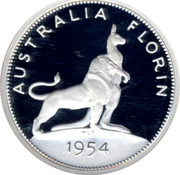 Australia Twenty Cents Masterpiece in 1954 Royal Visit Florin 1998 Proof AUSTRALIA FLORIN 1954 coin reverse Australia Twenty Cents Masterpiece in 1954 Royal Visit Florin 1998 Proof AUSTRALIA FLORIN 1954 coin reverse