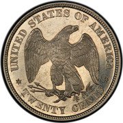 USA Twenty Cents Pattern 1875 KM# Pn1464 UNITED STATES OF AMERICA TWENTY CENTS coin reverse USA Twenty Cents Pattern 1875 KM# Pn1464 UNITED STATES OF AMERICA TWENTY CENTS coin reverse