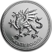 UK Twenty Pounds Welsh Dragon Celebration 2016 BU TWENTY POUNDS coin reverse UK Twenty Pounds Welsh Dragon Celebration 2016 BU TWENTY POUNDS coin reverse