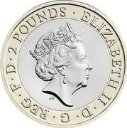 UK Two Pounds Royal Navy 2015  ELIZABETH∙II∙D∙G∙REG∙F∙D∙TWO POUNDS∙ coin obverse UK Two Pounds Royal Navy 2015  ELIZABETH∙II∙D∙G∙REG∙F∙D∙TWO POUNDS∙ coin obverse