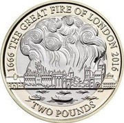 UK Two Pounds (The Great Fire of London) 1666 THE GREAT FIRE OF LONDON 2016 AW TWO POUNDS coin reverse UK Two Pounds (The Great Fire of London) 1666 THE GREAT FIRE OF LONDON 2016 AW TWO POUNDS coin reverse