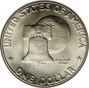 USA Dollar Eisenhower Bicentennial 1976 S KM# 206a * UNITED STATES OF AMERICA * ONE DOLLAR * E PLURIBUS UNUM coin reverse USA Dollar Eisenhower Bicentennial 1976 S KM# 206a * UNITED STATES OF AMERICA * ONE DOLLAR * E PLURIBUS UNUM coin reverse