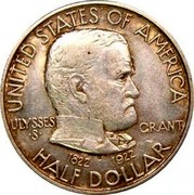 USA Half Dollar Grant Memorial 1922 KM# 151.1 UNITED STATES OF AMERICA ULYSSES GRANT HALF DOLLAR 1822 1922 coin obverse USA Half Dollar Grant Memorial 1922 KM# 151.1 UNITED STATES OF AMERICA ULYSSES GRANT HALF DOLLAR 1822 1922 coin obverse