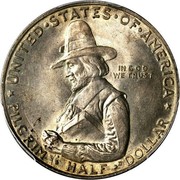 USA Half Dollar Pilgrim Tercentenary 1920 KM# 147.1 * UNITED ∙ STATES ∙ OF ∙ AMERICA * IN GOD WE TRUST PILGRIM ∙ HALF ∙ DOLLAR coin obverse USA Half Dollar Pilgrim Tercentenary 1920 KM# 147.1 * UNITED ∙ STATES ∙ OF ∙ AMERICA * IN GOD WE TRUST PILGRIM ∙ HALF ∙ DOLLAR coin obverse