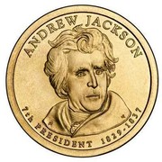 USA $1 Andrew Jackson 2008 P KM# 428 ANDREW JACKSON 7TH PRESIDENT 1829-1837 JI JL coin obverse USA $1 Andrew Jackson 2008 P KM# 428 ANDREW JACKSON 7TH PRESIDENT 1829-1837 JI JL coin obverse