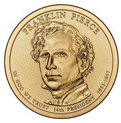 USA $1 Franklin Pierce 2010 P KM# 476 FRANKLIN PIERCE IN GOD WE TRUST 14TH PRESIDENT 1853-1857 coin obverse USA $1 Franklin Pierce 2010 P KM# 476 FRANKLIN PIERCE IN GOD WE TRUST 14TH PRESIDENT 1853-1857 coin obverse