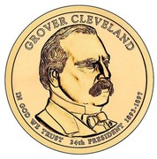 USA $1 Grover Cleveland 2012 D KM# 527 GROVER CLEVELAND IN GOD WE TRUST 24TH PRESIDENT 1893-1897 coin obverse USA $1 Grover Cleveland 2012 D KM# 527 GROVER CLEVELAND IN GOD WE TRUST 24TH PRESIDENT 1893-1897 coin obverse