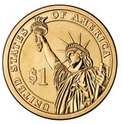 USA $1 James Monroe 2008 P KM# 426 UNITED STATES OF AMERICA $1 coin reverse USA $1 James Monroe 2008 P KM# 426 UNITED STATES OF AMERICA $1 coin reverse