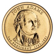 USA $1 John Adams 2007 P KM# 402 JOHN ADAMS 2ND PRESIDENT 1797-1801 coin obverse USA $1 John Adams 2007 P KM# 402 JOHN ADAMS 2ND PRESIDENT 1797-1801 coin obverse