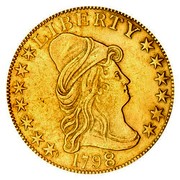 USA Eagle Liberty Cap - Ten dollars 1798/97 7 stars left, 6 right KM# 30 LIBERTY DATE coin obverse