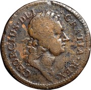 USA Halfpenny 1722 KM# 3 Rosa Americana GEORGIUS ∙ DEI ∙ GRATIA ∙ REX ∙ coin obverse USA Halfpenny 1722 KM# 3 Rosa Americana GEORGIUS ∙ DEI ∙ GRATIA ∙ REX ∙ coin obverse