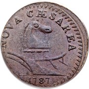 USA Nova Caesarea New Jersey 1787 KM# 12.1 NOVA CAESAREA coin obverse USA Nova Caesarea New Jersey 1787 KM# 12.1 NOVA CAESAREA coin obverse