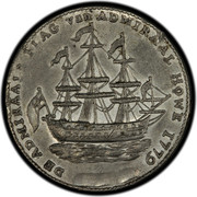 USA Rhode Island Ship Token 1779 KM# Tn27b Rhode Island Ship Tokens DE ADMIRALS FLAG VAN ADMIRAL HOVE 1779 coin obverse USA Rhode Island Ship Token 1779 KM# Tn27b Rhode Island Ship Tokens DE ADMIRALS FLAG VAN ADMIRAL HOVE 1779 coin obverse